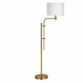 Hudson & Canal Henn &amp; Hart  Polly Height-Adjustable Brass Floor Lamp FL0462